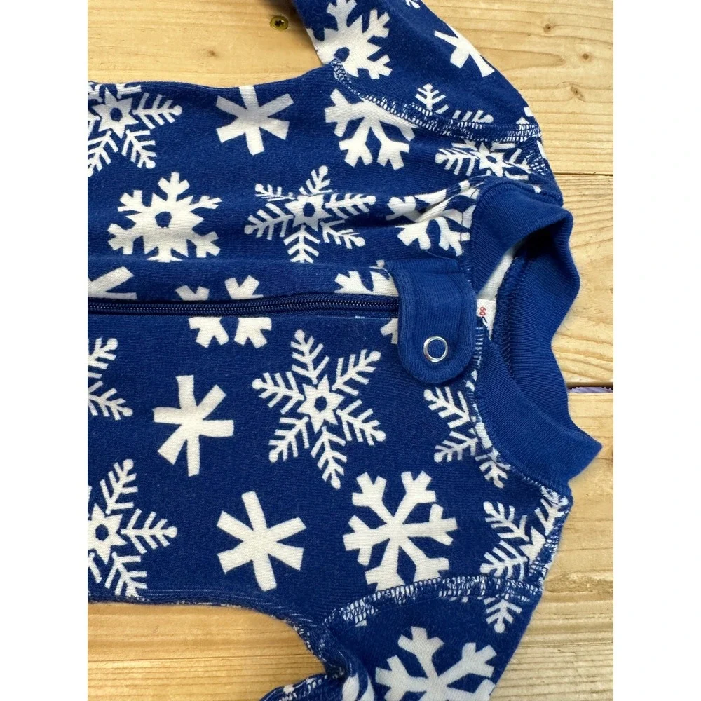 Hanna Andersson‎ Blue Snowflake Pajamas Baby 60cm 3-6 Months Organic